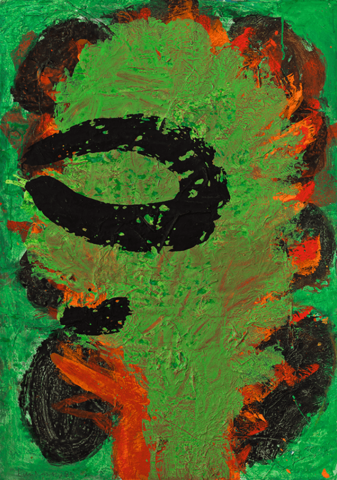 초록색 잎사귀 · 종이에 아크릴 · 85 x 60 cm · 1989(출처=가나아트센터) · GRÜNER GEIST · acrylic on paper