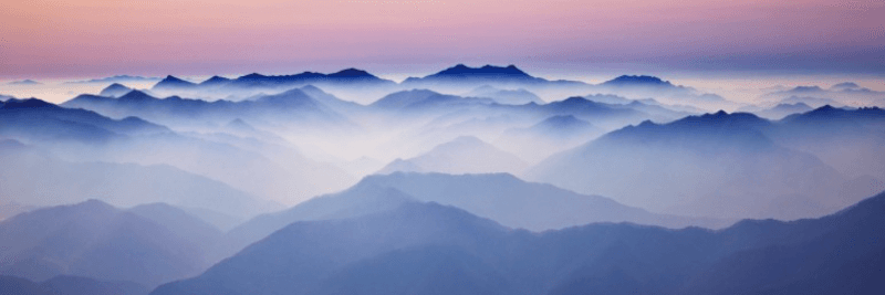 블루마운틴 2114 · 한지에 안료 프린트 · 50 x 150 cm · (출처=흰물결아트센터 블로그) · BLUE MOUNTAIN 2114 · Print pigments on Korean paper