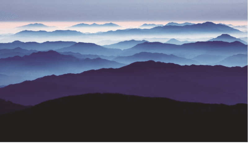 블루마운틴 2117 · 한지에 안료 프린트 · 107 x 186 cm · (출처=흰물결아트센터 블로그) · BLUE MOUNTAIN 2117 · Print pigments on Korean paper