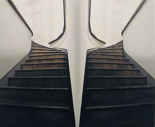 길 위에 서다 b-37 · 캔버스에 유채 · 53 x 65 cm · 2021(출처=안상철미술관) · stand on the street b-37 · Oil on canvas