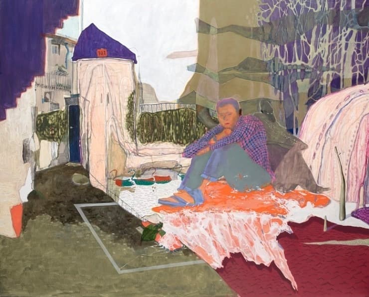 끝나지 않는 반추 · 종이에 유채 · 100 x 72.7 cm · (출처=갤러리도스 블로그) · Endless Rumination · oil on paper