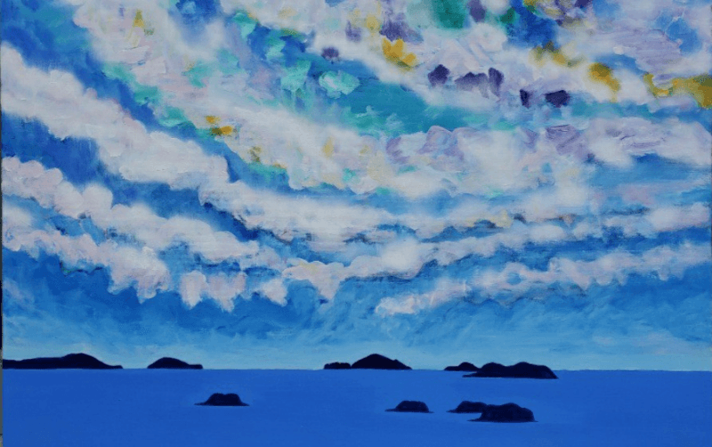 천사의 섬과 구름 · Acrylic on Canvas · 91.0 x 60.6 cm · 2020 (출처= G&J GALLERY) · Angel Island and Clouds · Acrylic on Canvas
