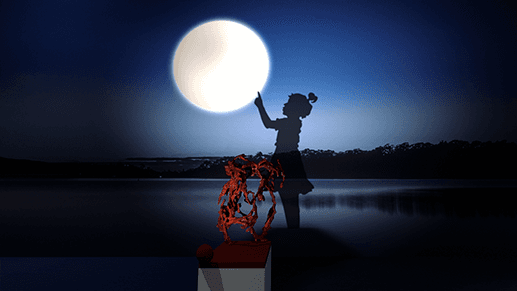 1관 - 저녁 호숫가에 비치는 달무리 · (출처= LG SIGNATURE ART GALLERY) · Moon light & Shadow
