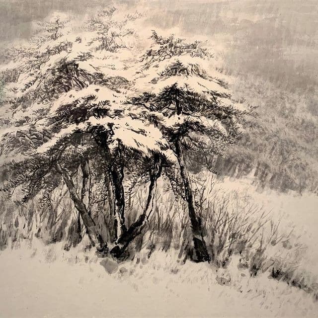 겨울 · 한지에 수묵 · 71 x 84 cm · 2016(출처=갤러리도올) · winter · Ink on Korean paper