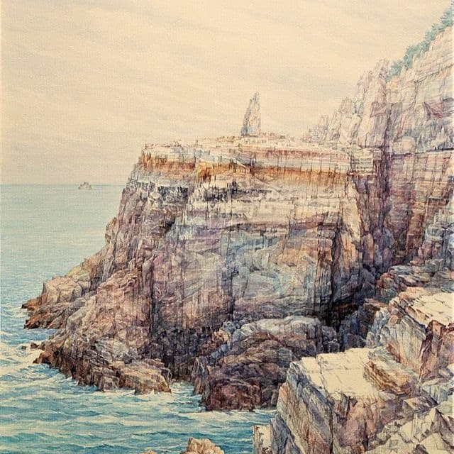태종대 · 종이에 수채 · 39.5 x 30 cm · 1997(출처=갤러리도올) · Taejongdae · Color painting on paper