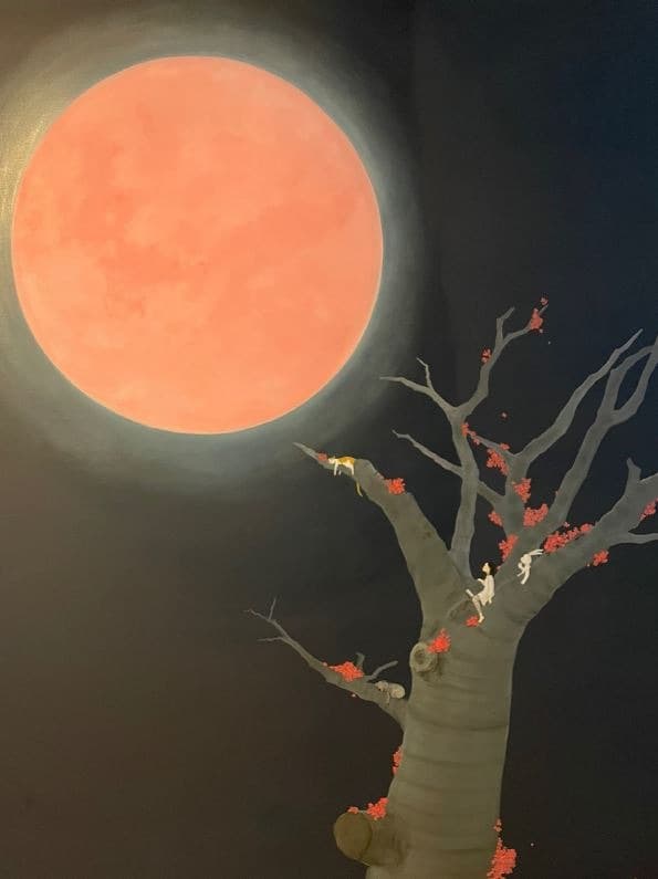 사월의 밤 · 캔버스에 유채 · 162.2 × 130.3 cm · 2021(출처=아뜰리에 아키) · The night of April · Oil on canvas