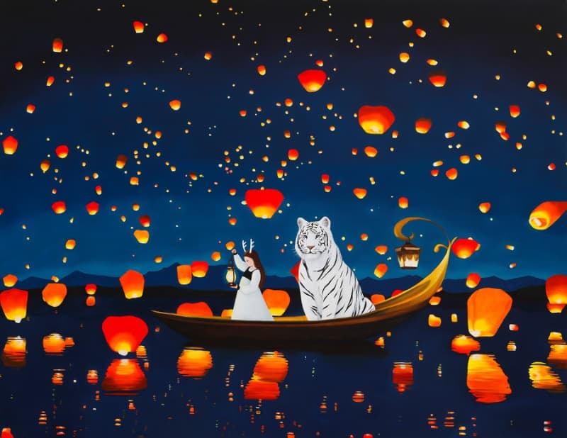 Tell me your wish 3 · 캔버스에 유채 · 116.8 × 91 cm · 2021(출처=헤드비갤러리 블로그) · Tell me your wish 3 · Oil on canvas