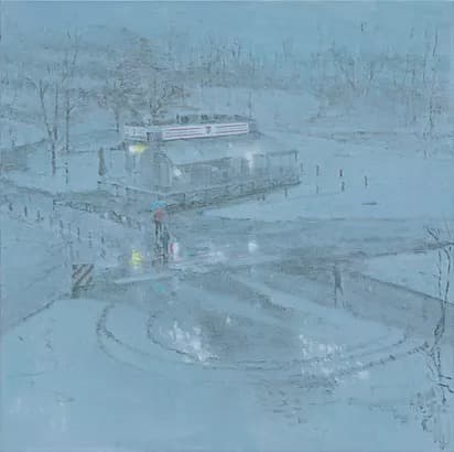 노충현, 밤눈 · 캔버스에 유채 · 91x91cm · 2021 (출처= 갤러리소소)