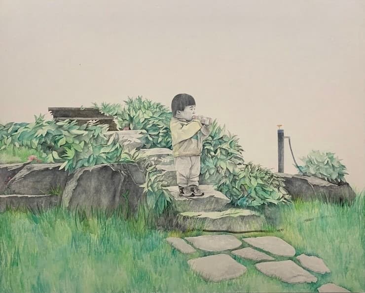 갈증 · 장지에 수묵채색 · 162.2 x 130.3cm · 2021 (출처= 갤러리도스)
