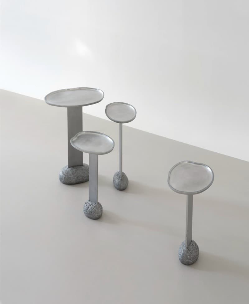 Yeom 염 · 알루미늄 · 19 x 24 x 41 cm, 18 x25 x 46 cm, 27 x 36 x 52 cm · 2021(출처=갤러리로얄) · Yeom · aluminum