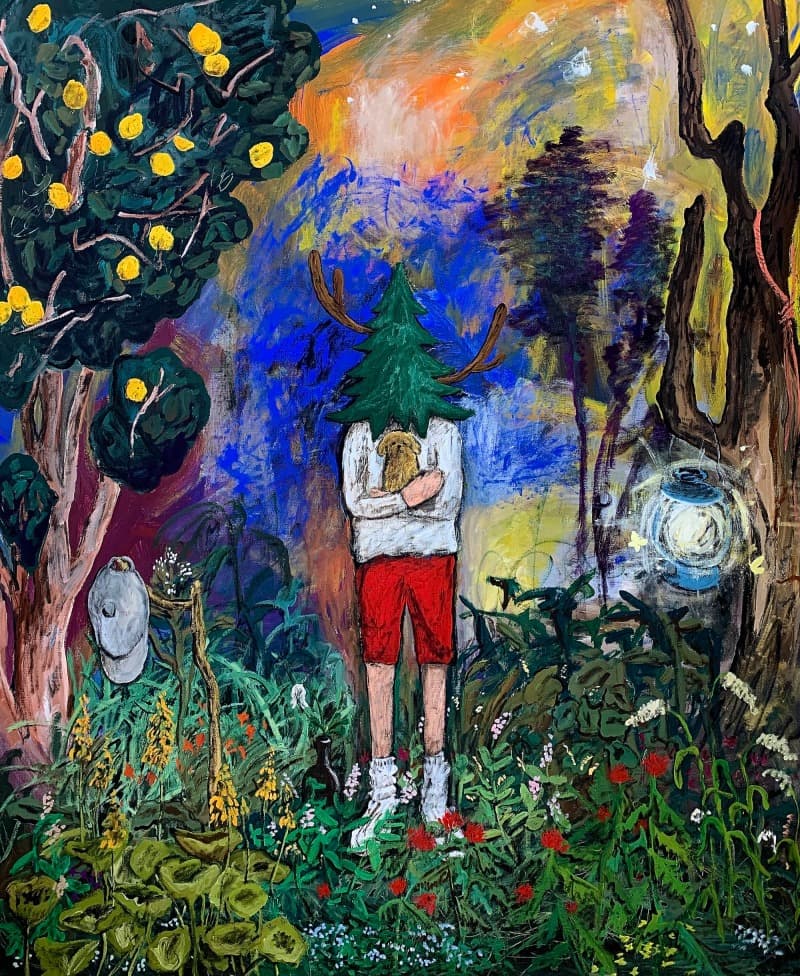 LOST IN THOUGHT 66 · 캔버스에 아크릴 · 194 × 162 cm · 2021(출처=갤러리바톤) · LOST IN THOUGHT 66 · acrylic on canvas