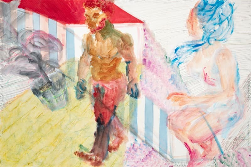 Screen Memory · 장지에 채색 · 130 x 194 cm · 2021(출처=갤러리밈) · Screen Memory · painting on paper