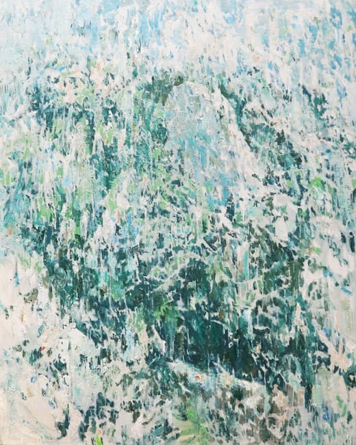 나라다 코지, Crater lake · Oil on canvas · 100 x 80.3cm · 2020 (출처= 모리스갤러리) · Crater lake · Oil on canvas