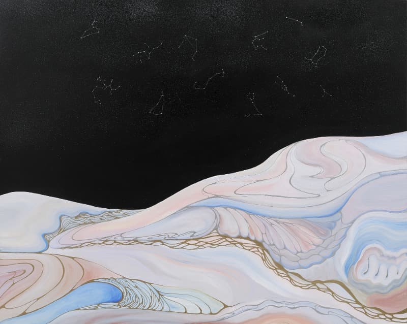A moment of silence · Acrylic on canvas · 72.5 x 90.7cm · 2021 (이미지 제공 = 스페이스 엄) · A moment of silence · Acrylic on canvas