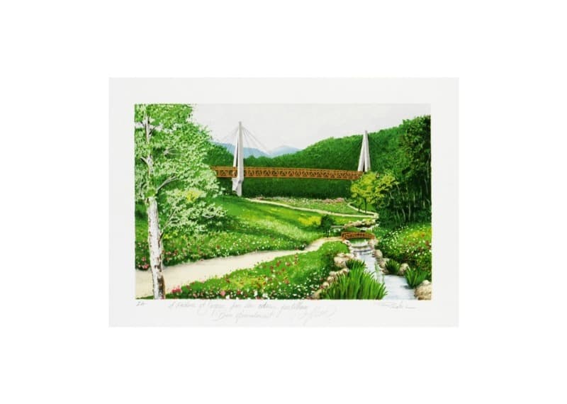 다리가 있는 풍경 · 석판화 · 81 x 67 cm · (출처=갤러리오엔) · The landscape with a bridge · lithography