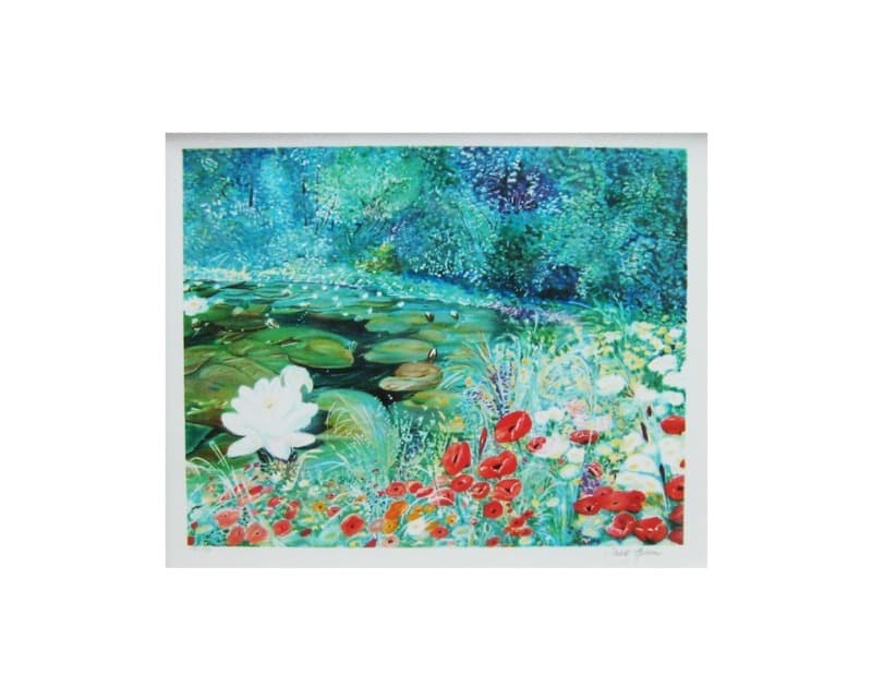 수련 · 석판 · 73 x 64.5 cm · (출처=갤러리오엔) · Water lilies · lithography