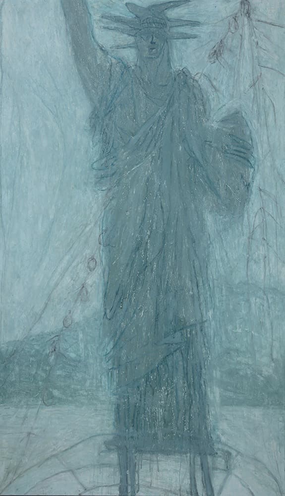 OCTOPUS호 여신상 · 캔버스에 수채 · 193x112cm · 2021 (출처= 스페이스윌링앤딜링)