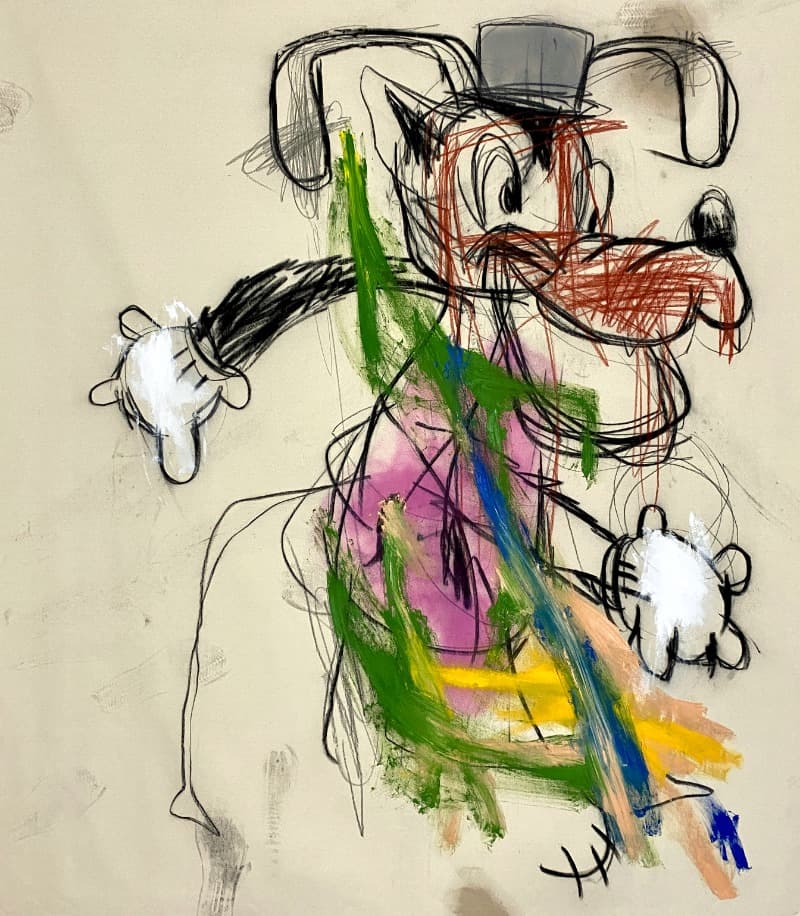 10,000 perppercorns in a blender · Charcoal, oil, acrylic and spray paint on canvas · 170×150cm · 2021 (이미지제공= 지갤러리) · 10,000 perppercorns in a blender · Charcoal, oil, acrylic and spray paint on canvas