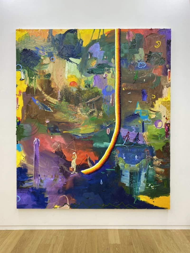 Friedrich Kunath, Sometimes I’m Almost There · 캔버스에 유채 · 213.3 x 182.8 cm · 2020 (Source=KIAF SEOUL Insights) · Friedrich Kunath, Sometimes I’m Almost There · Oil on canvas