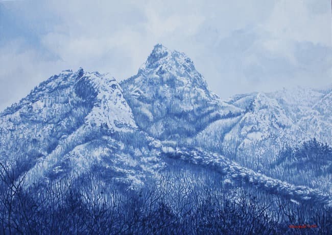 기운 - 한계령 · Oil on canvas · 90.9 x 65.1cm · 2021 (출처= 돈화문갤러리)
