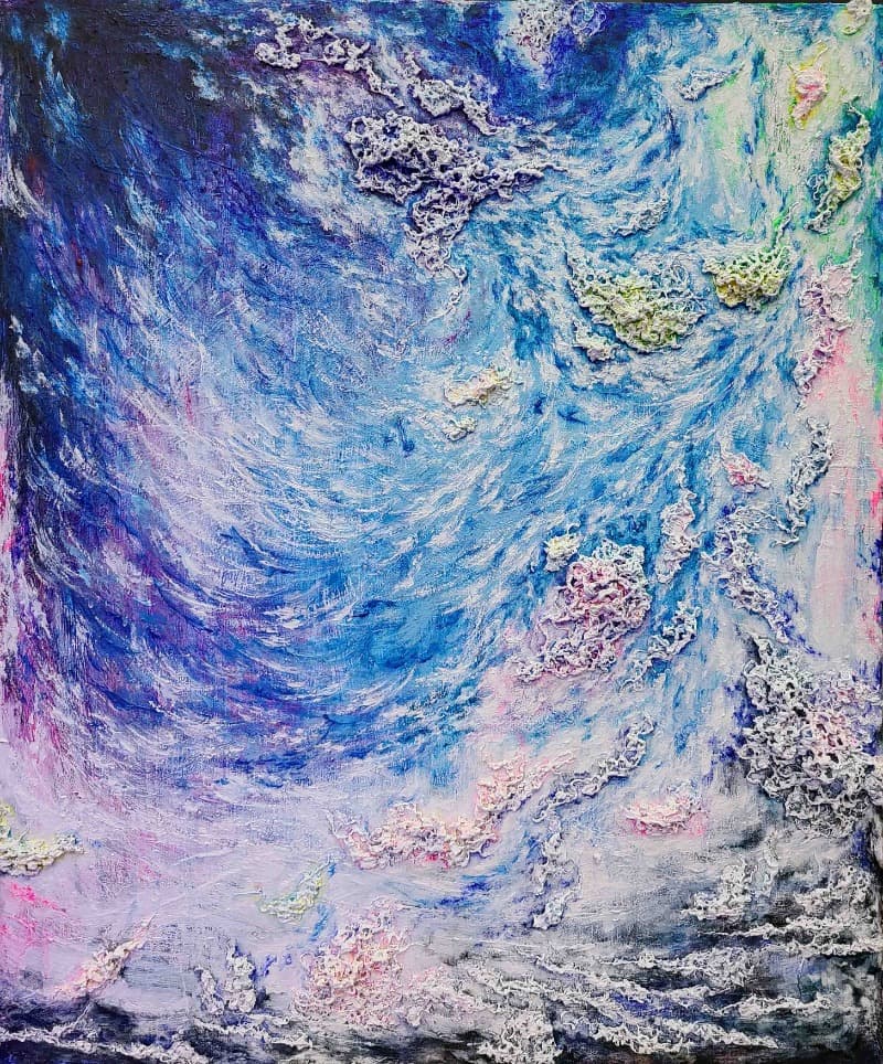 Serendipity 2 · mixed media · 72.7x60.6cm · 2021 (이미지 제공 = 엄윤희 작가) · Serendipity 2 · mixed media