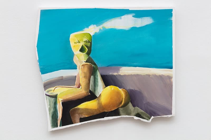 박다솜_머리 말리기(After a Shower) · oil on paper · 70x89cm · 2020 (출처= 플레이스막2) · After a Shower · oil on paper