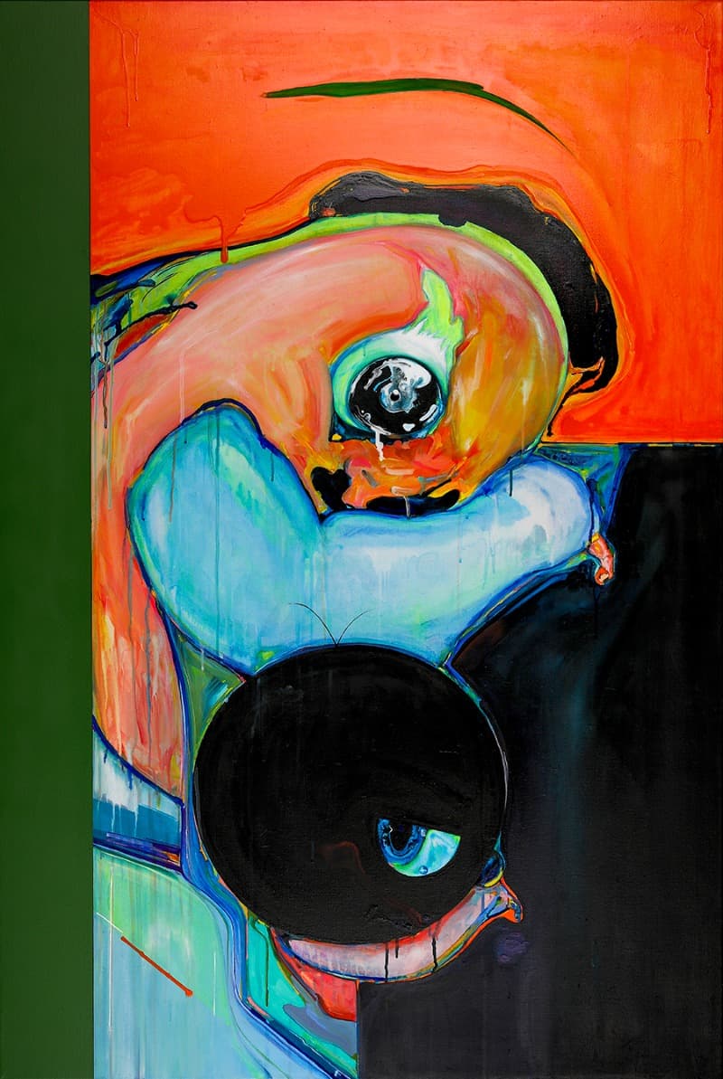 유창창_야.왜(Hey.Why)-02 · mixed media on canvas · 145.5X97.0cm · 2019-2021 (출처= 플레이스막2) · Hey.Why-02 · mixed media on canvas