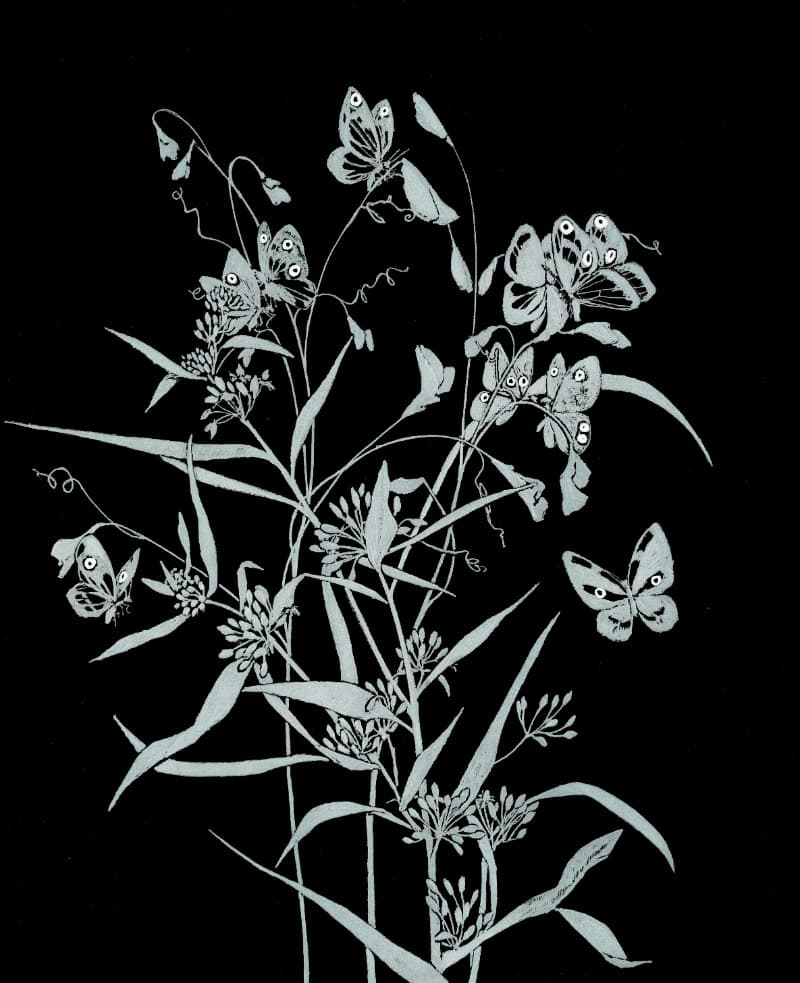 white eyed 41 · 유리, 오일 인레이 기법 · 44×36cm · 2021 (이미지 제공 = (재)한원미술관) · white eyed 41