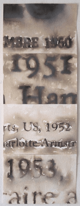 1950-1953 · Ink on paper, 4 parts · 41.5 x 15cm · 2021 (이미지 제공 = 갤러리JJ) · 1950-1953 · Ink on paper, 4 parts