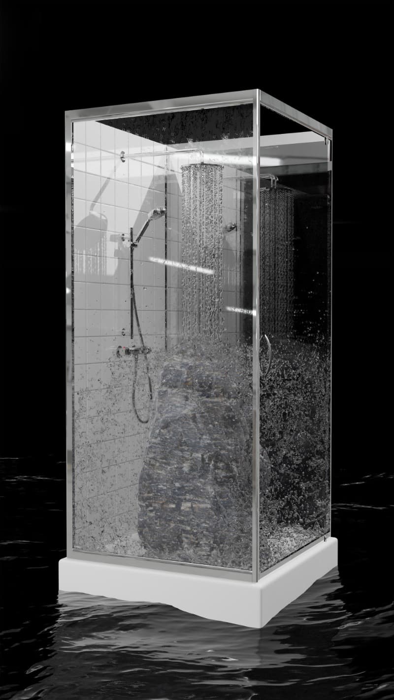 샤워룸 · 3D 애니메이션 · 1080x1920px, 4분 44초 · 2019 (이미지 제공 = 대안공간루프) · Shower Room · 3D animation