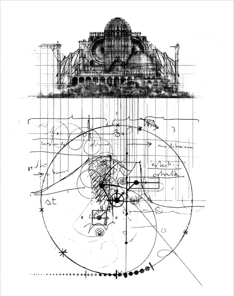 몸짓 · 트레이싱지에 연필, 목탄터펜타인와쉬 후건축용 복사,드라이마운트 · 27.6x35cm · 2021 (이미지 제공 = 갤러리조은)