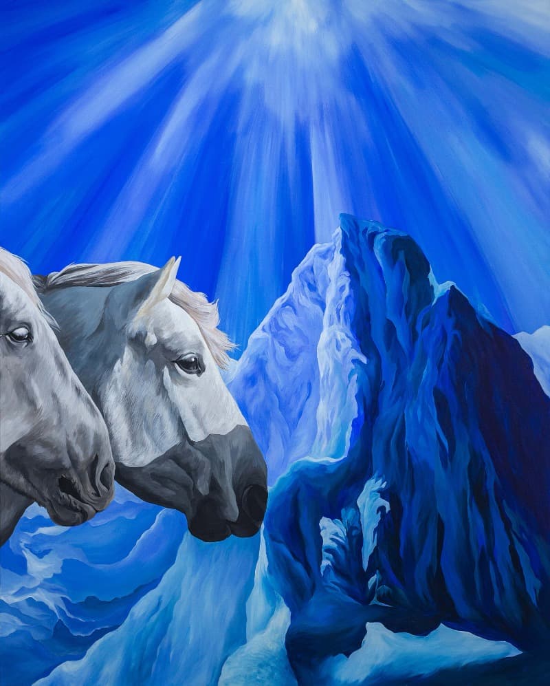 차가워지겠습니다. 차가워질 겁니다. 차갑고 싶습니다. · acrylic on canvas · 130.3x162cm · 2021 (이미지 제공 = 갤러리 너트) · acrylic on canvas