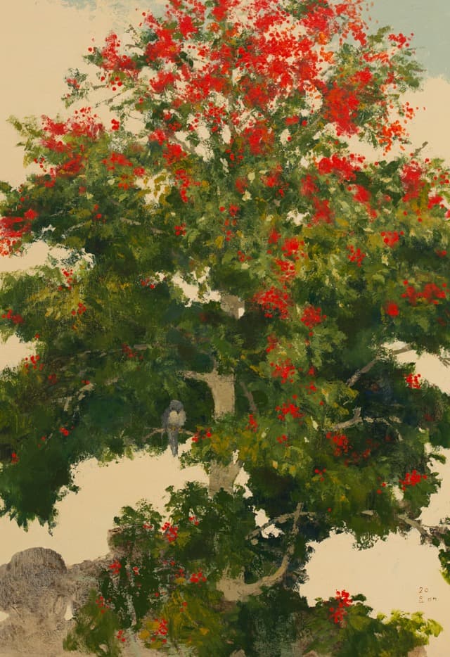 먼나무 · Acrylic on canvas · 162x112cm · 2020 (출처= 대구미술관)