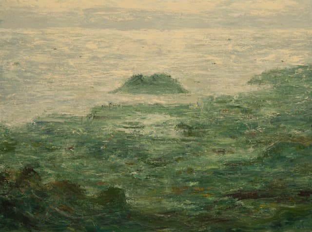 대지 아래 산 · Acrylic on canvas · 194×295.5cm · 2021 (출처= 대구미술관)