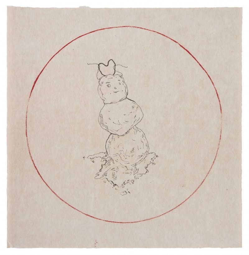 snowman · oriental ink on paper · 37 x 36.5 cm · 2021 (출처= 통의동 보안여관) · snowman · oriental ink on paper