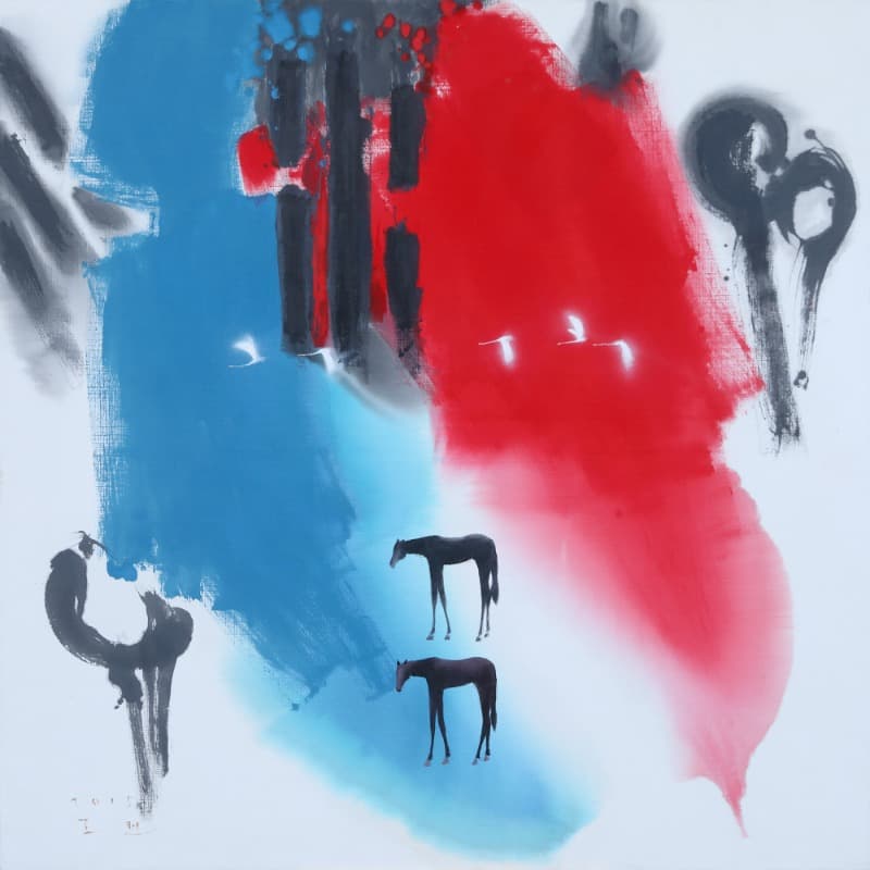 Utopia-Korean meditation · Acrylic on canvas · 135x135cm · 2015 (이미지 제공 = 아트램프) · Utopia-Korean meditation · Acrylic on canvas
