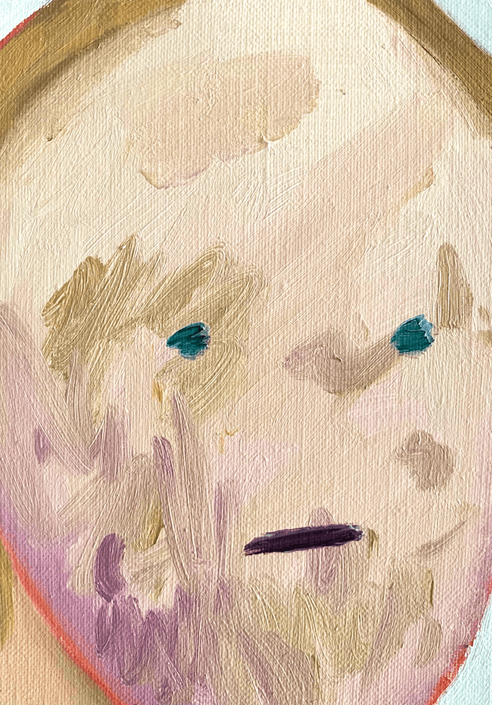 Face · 캔버스에 유채 · 16x21cm · 2021 © ene · Face · oil on canvas