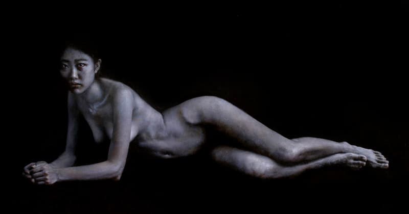 The nude · Oil on canvas · 84X162cm · 2020 (이미지 제공 = 갤러리 너트) · The nude · Oil on canvas