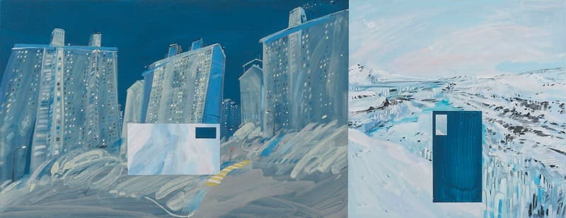 함께, 각자 · Acrylic on canvas · 80X35cm · 2021 (출처= 예술지구P)