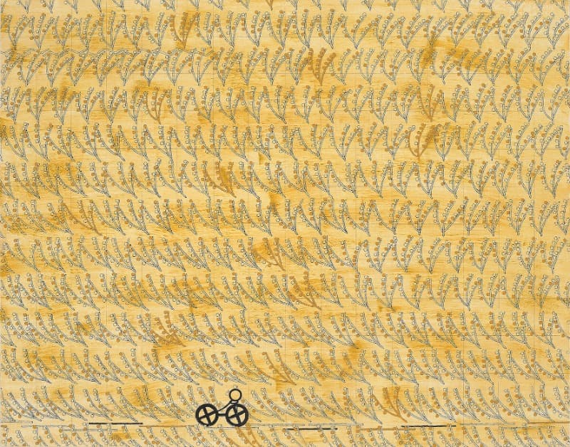 질주 · 장지에 먹, 안료, 스크래치 · 91x116.7cm · 2021 (출처= 아트레온)
