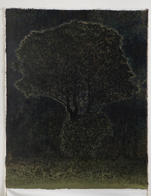 Moontan(떠오른. 밤) · Oil on canvas · 680×272cm(부분) · 2021 (출처= 화이트블럭 천안창작촌) · Moontan · Oil on canvas