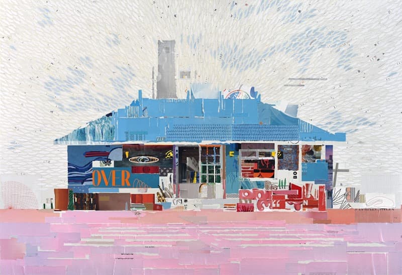 제주도 서귀포시 대정읍 하모리 1068-7 · magazine collage on canvas · 80.3×116.7cm · 2021 (출처= 이랜드갤러리 아트로)