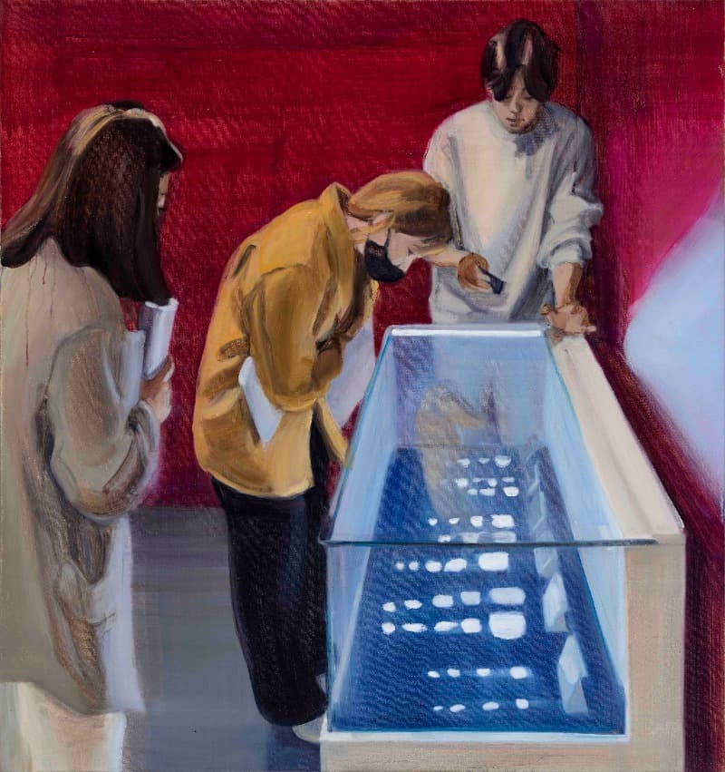 박진아, 샘플 · 리넨에 유채 · 100×94cm · 2021 ©Jina Park (이미지 제공 = 아느센터 예술의 시간) · Oil on linen