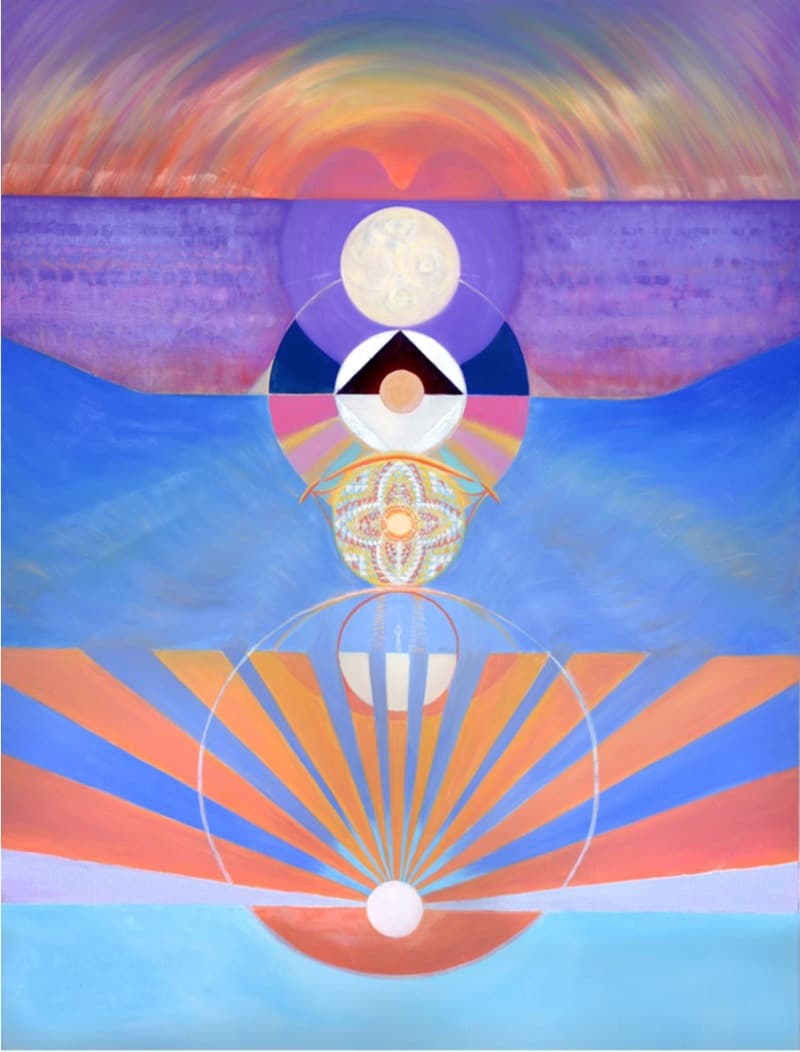 구름 위 일물월출 · 캔버스에 유채 · 160x100cm · 2019 (이미지 제공 = 프로젝트 스페이스 영등포) · oil on canvas