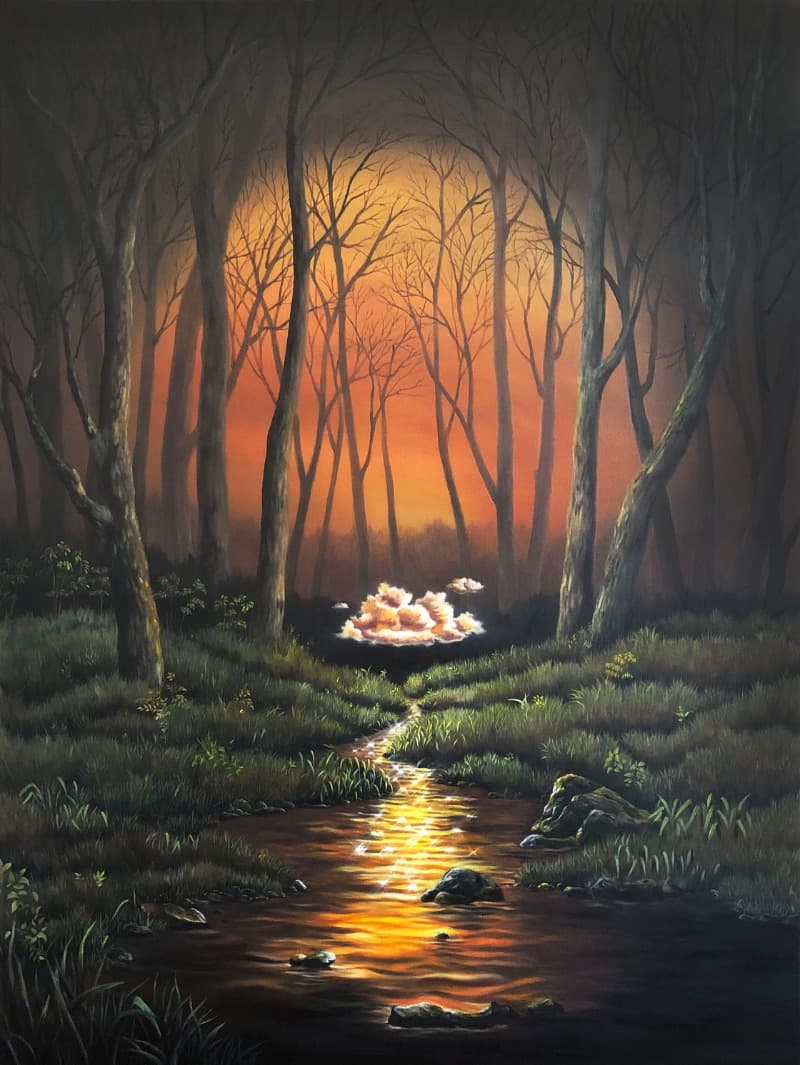 빛이 머무는 자리 2 · Oil & Acrylic on canvas · 76 x 102cm · 2021 (이미지 제공 = 갤러리 너트) · Oil & Acrylic on canvas