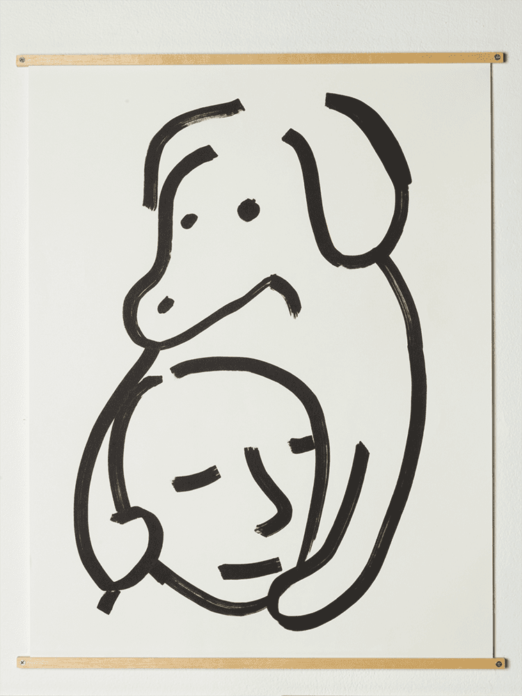 최태윤, 허그 미 · 종이에 마커펜 · 61.5×46.5cm · 2020 사진: 이종철 (출처= 경남도립미술관)
