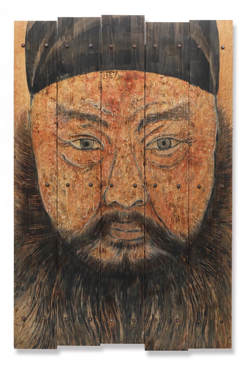 강경구, 다섯개의 문 – 공재 윤두서 초상 · 나무에 판각 · 230×150cm · 1998 (출처= 경남도립미술관)