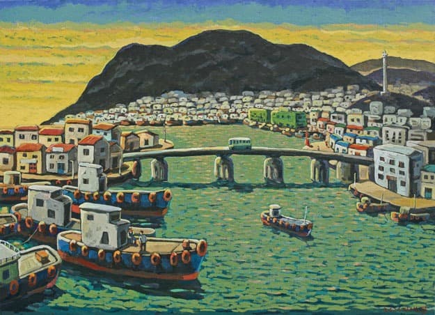영도다리가 보이는 부산항 · Acrylic on Canvas · 53 x 72.7cm · 2020 (출처= 미광화랑)