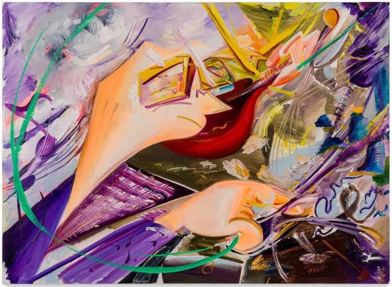 Martha's Red Violin · oil and acrylic on linen · 160x220 cm · 2021 (출처= 누크갤러리) · Martha's Red Violin · oil and acrylic on linen