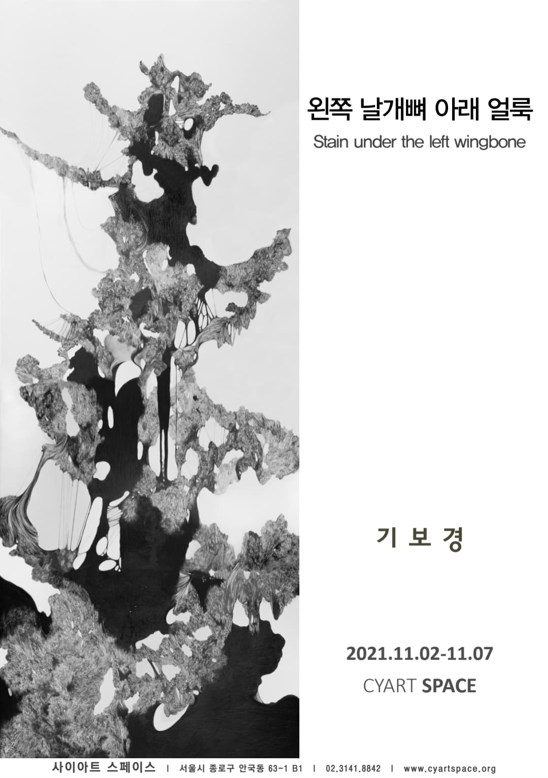 기보경 : 왼쪽 날개뼈 아래 얼룩